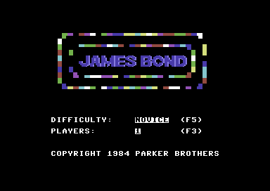 007 James Bond title screen for Commodore 64